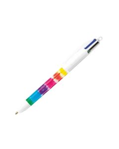 BIC 4 COLOUR BALLPOINT PEN WITH COLORFUL PATTERNS