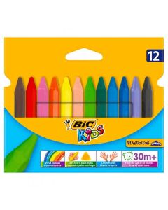 BIC KIDS PLASTIDECOR TRIANGLE COLORING CHALKS 12