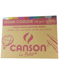 POCHETTE PAPIER CONSON COULEUR 24X32 180G CANSON