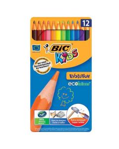 METAL BOX 12 EVOLUTION COLORING PENCILS -BIC KIDS