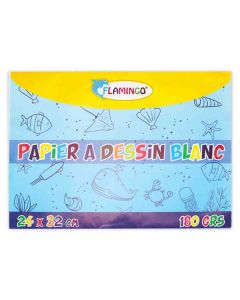 POCHETTE DESSIN BLANC 24/32 180G FLAMINGO