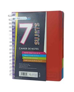 REGISTER SPIRAL 7 SUJETS 336P 80H A5 BLEU MARINE