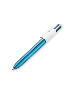 BIC 4 COLOR SHINE BALLPOINT PEN METALLIC BLUE BODY
