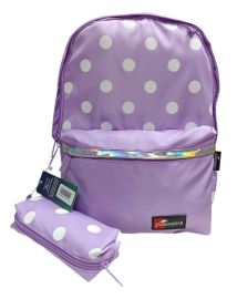 SAC A DOS 17 JASMINESTAR 2 POCHES + TROUSSE MAUVE
