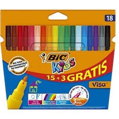 BIC KIDS VISA COLORING FELT-TIP PENS 15+3 / 18