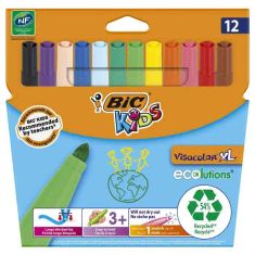 12 BIC KIDS VISACOLOR FELT-TIP PENS