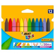 BIC KIDS PLASTIDECOR TRIANGLE COLORING CHALKS 12