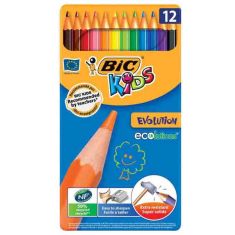 METAL BOX 12 EVOLUTION COLORING PENCILS -BIC KIDS