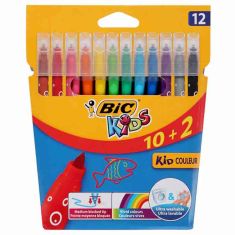 12 BIC KIDS 10+2 FELT-TIP PENS