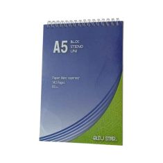 STENO PADS 140P A5 80G BLEU STAR