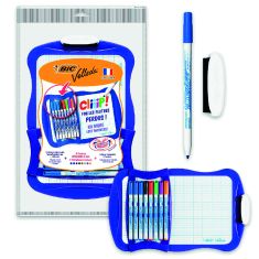 BIC VELLEDA ERASABLE SLATE 8 FELT-TIP PENS + ERASER